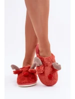 Dámské Fleece Pantofle S Motivem Sobů Korálové Sennalith Dámské Fleece Pantofle S Motivem Sobů Korálové Sennalith