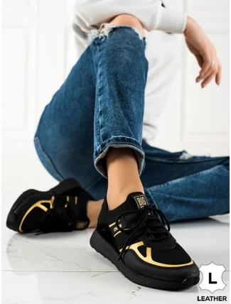 Luxusní černé  tenisky dámské bez podpatku