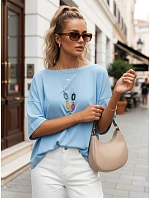 Dámská oversize halenka s ozdobným náhrdelníkem BULS blue FashionStreet RY2506