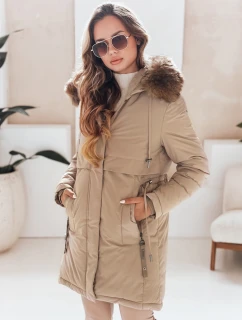 Dámská zimní bunda parka s kapucí FashionStreet camel TY5082