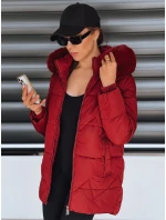 Dámská prošívaná zimní bunda s kapucí FashionStreet bordó TY5329 Dámská prošívaná zimní bunda s kapucí FashionStreet bordó TY5329