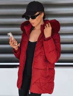 Dámská prošívaná zimní bunda s kapucí FashionStreet bordó TY5329