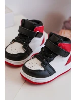 Dětské vysoké sportovní boty bílo-červené Teredite