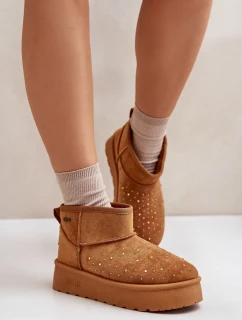 Sněhule se zdobením na platformě Big Star OO274A104 Camel