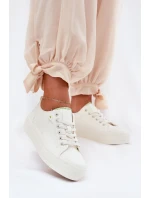 Dámské tenisky na platformě z ECO kůže Big Star – bílé