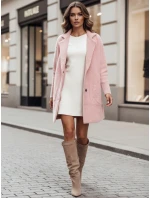 Dámský alpakový kabát RITA II růžový FashionStreet NY0681 Dámský alpakový kabát RITA II růžový FashionStreet NY0681