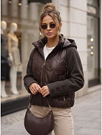 Dámská prošívaná bunda s odnímatelnou kapucí, hnědá, FashionStreet TY5935