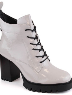 D&A S.Barski Premium Collection W OLI234A šedé zateplené boty na podpatku