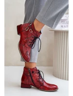 Dámské kožené lakované botky Maciejka červené 5743A-08 Dámské kožené lakované botky Maciejka červené 5743A-08