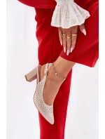 Děrované Sandály S Špičatými Nosy Na Podpatku Béžové Sergio Leone SK163 Děrované Sandály S Špičatými Nosy Na Podpatku Béžové Sergio Leone SK163