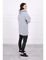 Tunika na zip s kapucí Oversize šedá Tunika na zip s kapucí Oversize šedá