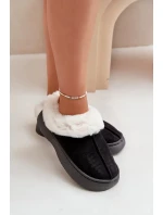 Dámské Pantofle S Kožešinou Černé Zinntia
