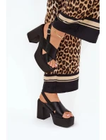 Sandály na podpatku 218-3 černé - Step in style