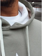 Pánská khaki mikina s kapucí FashionStreet BX5928 Pánská khaki mikina s kapucí FashionStreet BX5928