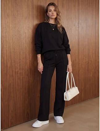 Dámská černá tepláková souprava FashionStreet AY1226 Dámská černá tepláková souprava FashionStreet AY1226