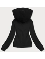 Černá krátká dámská rozepínací mikina (AMG-63) Černá krátká dámská rozepínací mikina (AMG-63)