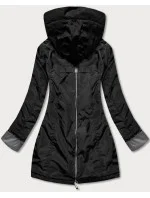 Černá dámská bunda s ozdobnými manžetami (BR8079-1) Černá dámská bunda s ozdobnými manžetami (BR8079-1)