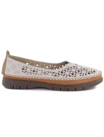 Dámská kožená prolamovaná šedá polobotka Sergio Leone SP006