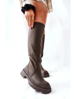 Dámské Kozačky Khaki Whats Going On