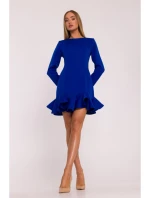M880 Šaty s volánkovým lemem - královská modř