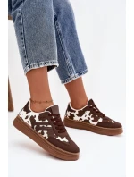 Dámské tenisky na platformě – hnědé Denissa