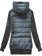 Tmavě modro-grafitová mikina z různých spojených materiálů (AMG-611A)