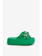 Dámské Pěnové Pantofle S Ozdobami Na Hrubé Podrážce Zelené Bremavia Dámské Pěnové Pantofle S Ozdobami Na Hrubé Podrážce Zelené Bremavia