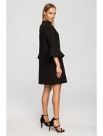M698 Šaty áčkového střihu s andělskými rukávy - černé M698 Šaty áčkového střihu s andělskými rukávy - černé