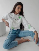 Dámská mikina 277250 ecru-zelená - Ola Voga Dámská mikina 277250 ecru-zelená - Ola Voga