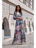 Dámské letní šaty SUK0419-65D zeleno-růžové - Roco Dámské letní šaty SUK0419-65D zeleno-růžové - Roco