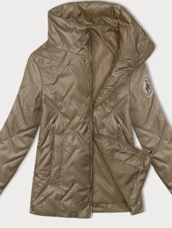 Tmavě béžová tenká dámská bunda se stojáčkem S'West (B8363-12)