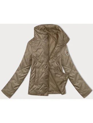 Tmavě béžová tenká dámská bunda se stojáčkem S'West (B8363-12)