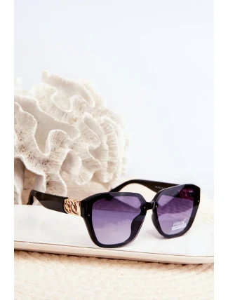 Dámské sluneční brýle se zlatými detaily UV400 černá Dámské sluneční brýle se zlatými detaily UV400 černá