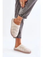 Futrzane Teplé Dámské Pantofle Béžové Vamirae Futrzane Teplé Dámské Pantofle Béžové Vamirae