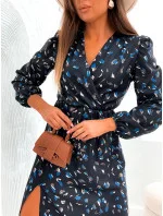 Černo-mořské vzdušné šaty s rozparkem ve spodní části (82121) Černo-mořské vzdušné šaty s rozparkem ve spodní části (82121)