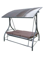 3MÍSTNÁ ZAHRADNÍ HOUPAČKA 194X120X173CM ZOSIA S POLYKARBONÁTOVOU STŘÍŠKOU