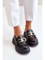 Zazoo 20176 Lakované Polobotky Mokasíny Dámské Z Přírodní Kůže Tmavě Zelené