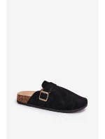 Dámské Pantofle a Na Platformě S Přezkou Černé Selio