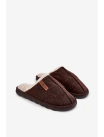 Pánské domácí pantofle s teplým kožíškem čokoládové Darielle Pánské domácí pantofle s teplým kožíškem čokoládové Darielle