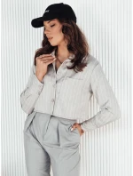 Dámská pruhovaná košile GIRSA šedá FashionStreet DY0402 Dámská pruhovaná košile GIRSA šedá FashionStreet DY0402
