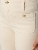 Dámské džíny s vysokým pasem a širokými nohavicemi ecru FashionStreet UY2874