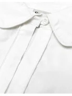 Bílá dámská košile se slzičkou pro zapínání ve výstřihu (8020)