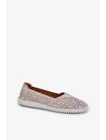 Dámské semišové ažurové polobotky Chulieta – zlatо/šedé