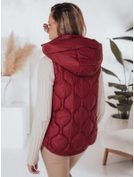 Dámská prošívaná vesta s kapucí MISSVEST vínová FashionStreet TY5017