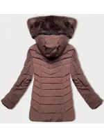 Dámská prošívaná zimní bunda v čokoládové barvě s kapucí S'west (B8299-14) Dámská prošívaná zimní bunda v čokoládové barvě s kapucí S'west (B8299-14)