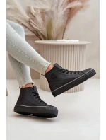 Dámské Zateplené Tenisky Z Eko Kůže Big Star OO274790 Černé