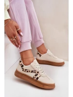 Dámské Sneakersy Na Platformě Pantherka Béžové Totter Dámské Sneakersy Na Platformě Pantherka Béžové Totter