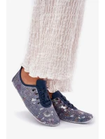 Dámské polobotky z přírodní kůže se vzorem Artiker – modré