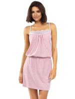 Dámské noční košile P1523 Pudrově růžová s bílou vzor - Lorin