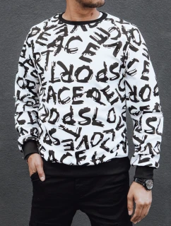 Pánská mikina bez kapuce bílá FashionStreet BX5768